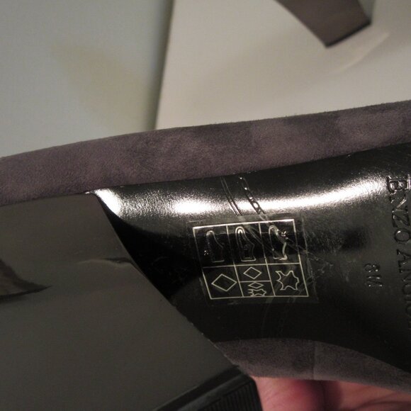 ENZO ANGIOLINI Genuine Suede PUMPS with Silver Leather High Heels & Insole - Picture 5 of 9